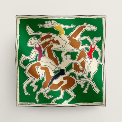 s1790 HERMES エルメス 馬具デザイン シルク スカーフ 緑 s1790 HERMES